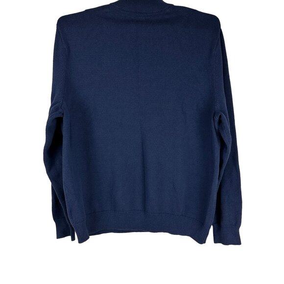 Chaps Mens Navy Blue Half Zip Pullover Sweater Size XXL Cotton Blend Ribbed Knit - Picture 7 of 7